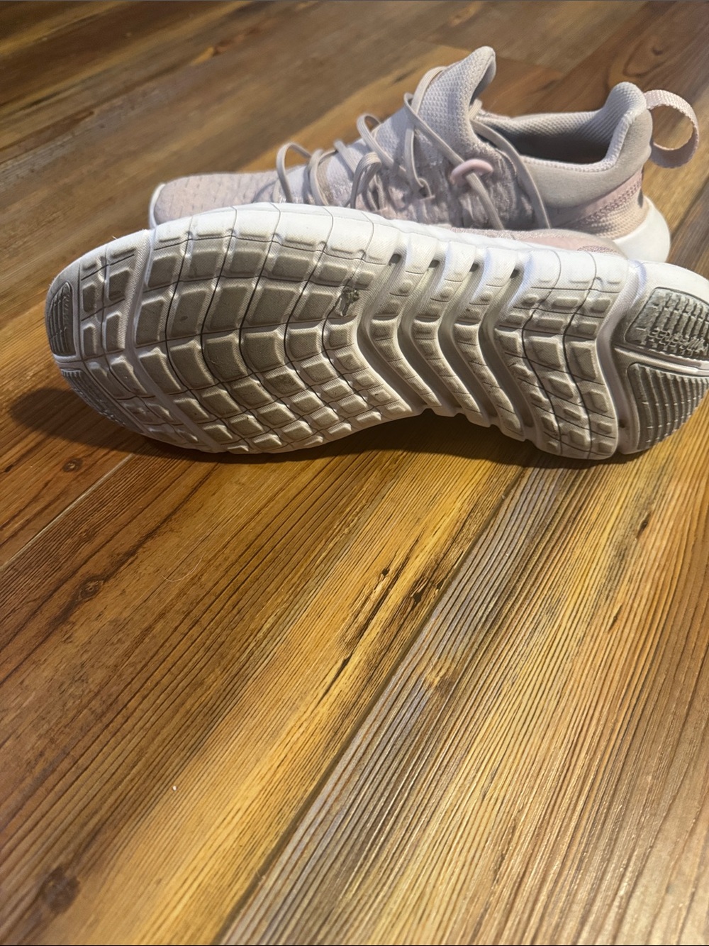 Nike Pink Knit Training Shoes with White Swoosh - Picture 5 of 6